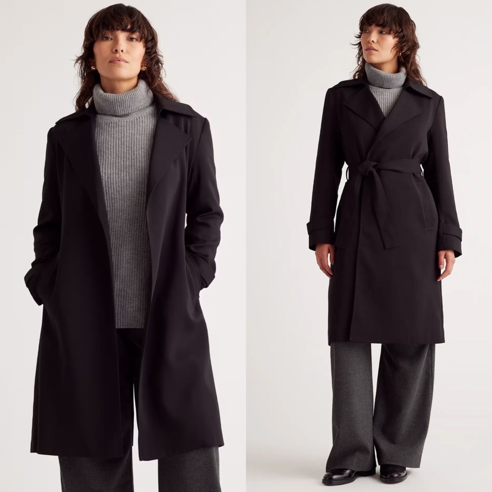 Quince Stretch Crepe Trench Coat LIKE NEW